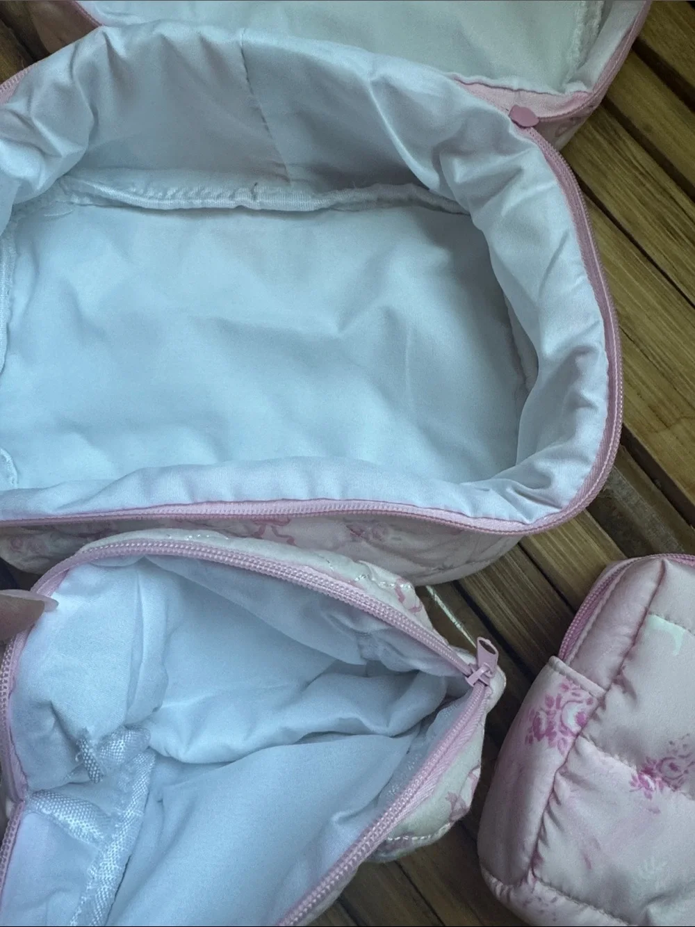 Set with PINK Victoria's Secret LoveShackFancy Quilted Pink Cosmetic Pouch